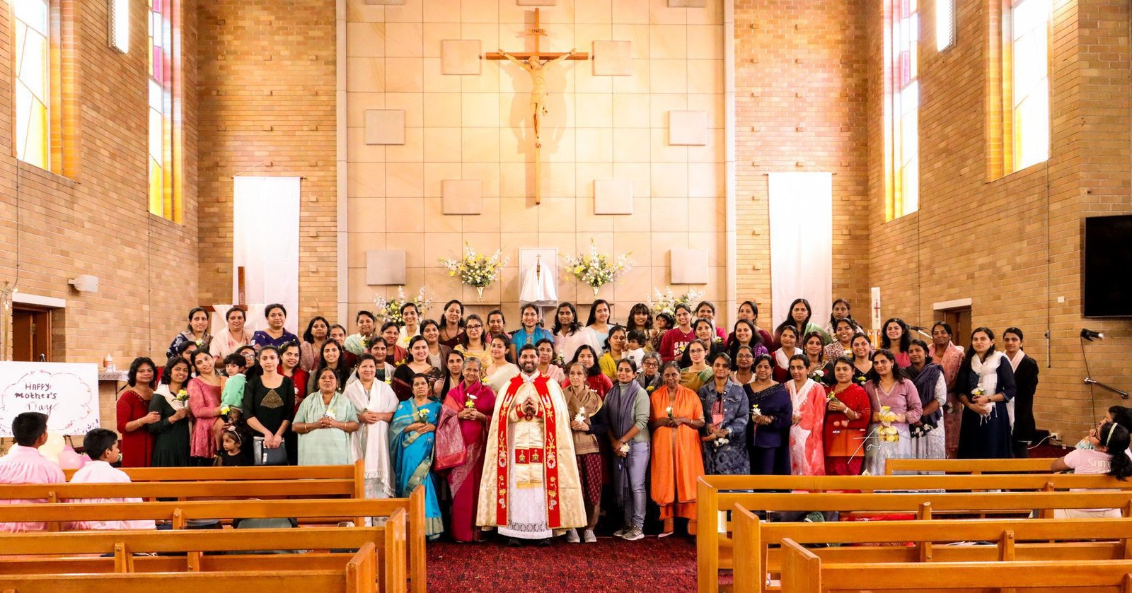 Mathruvedi mothers and our chaplain together at St Mary’s